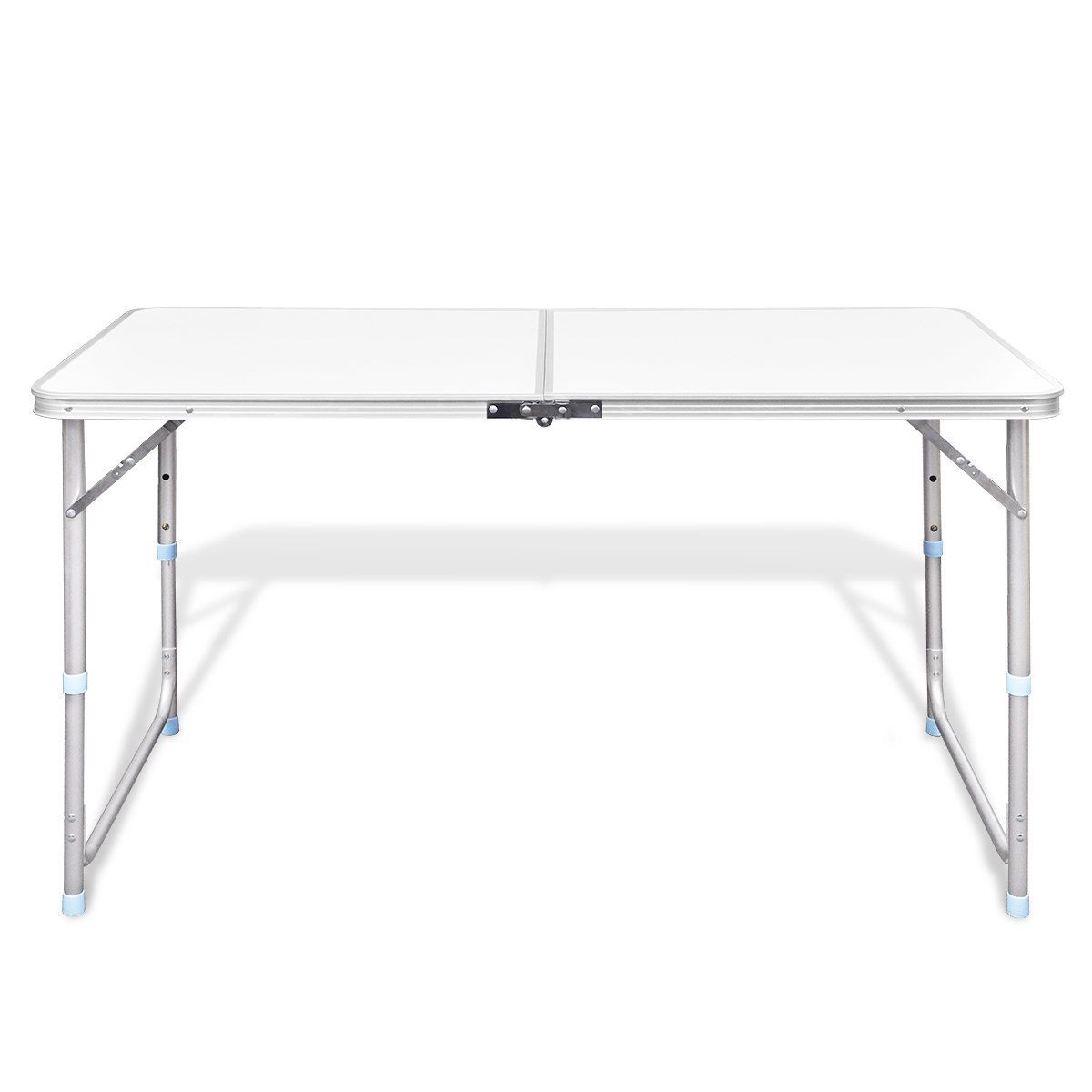 Aluminium Folding Portable Garden Camping Picnic BBQ Table Height Adjustable 120 x 60 cm - white Does Not Apply