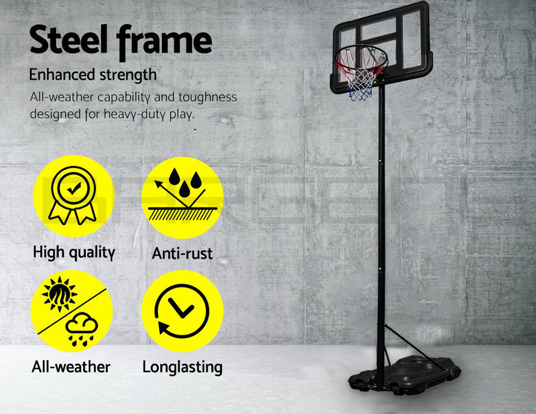 Basketball Hoop Stand System Portable Adjustable Height Ring Backboard Net Rim Does Not Apply