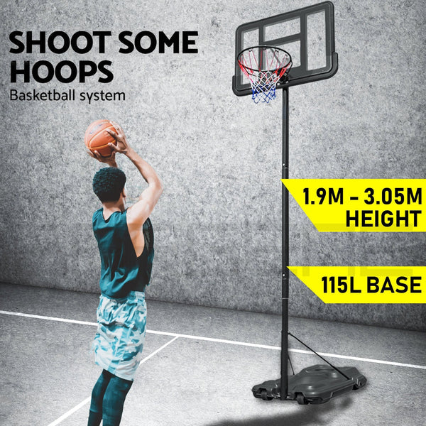 Basketball Hoop Stand System Portable Adjustable Height Ring Backboard Net Rim Does Not Apply