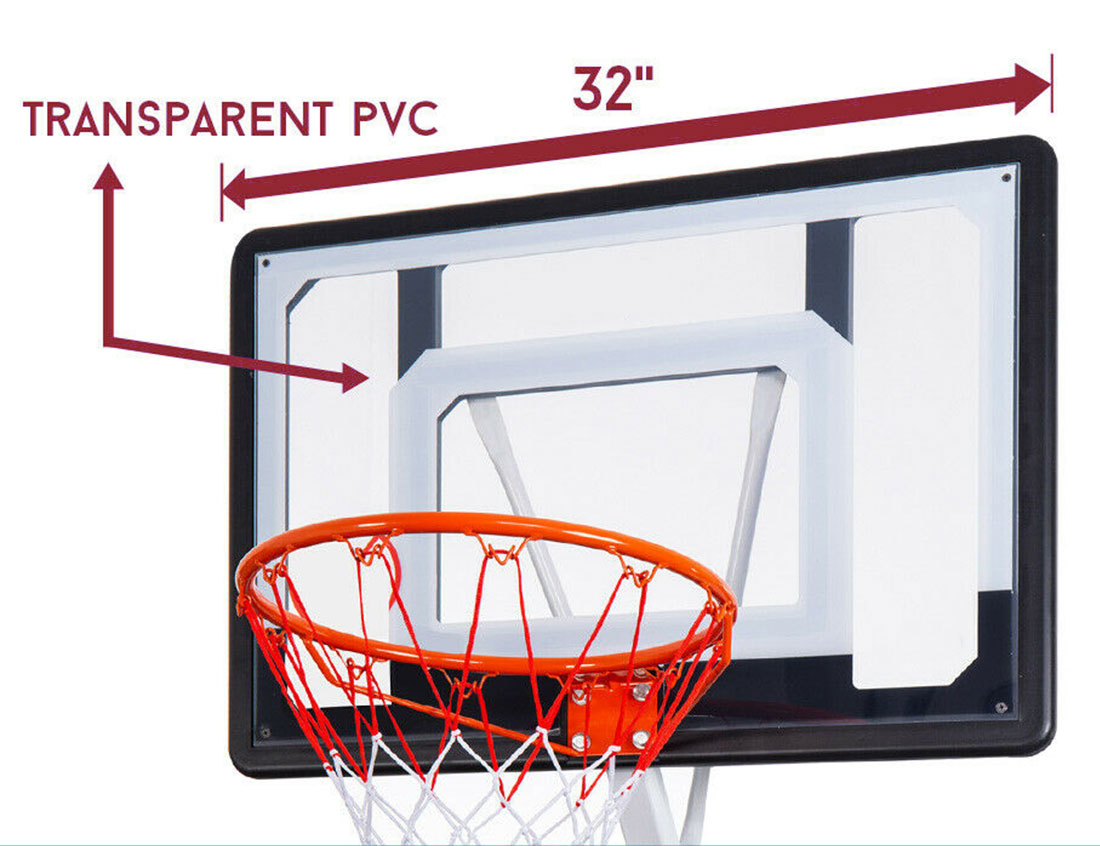 Portable Basketball Hoop Stand System Height Adjustable Net Ring Kids Junior Does Not Apply