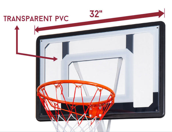 Portable Basketball Hoop Stand System Height Adjustable Net Ring Kids Junior Does Not Apply
