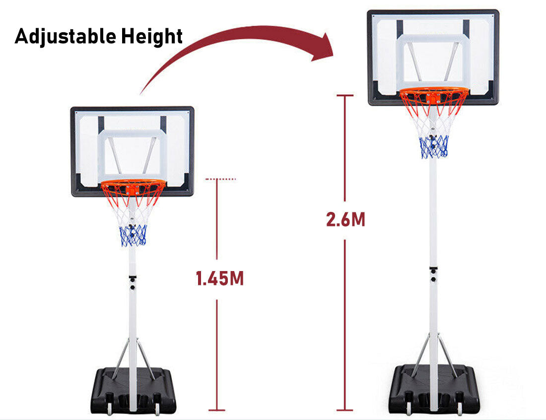 Portable Basketball Hoop Stand System Height Adjustable Net Ring Kids Junior Does Not Apply