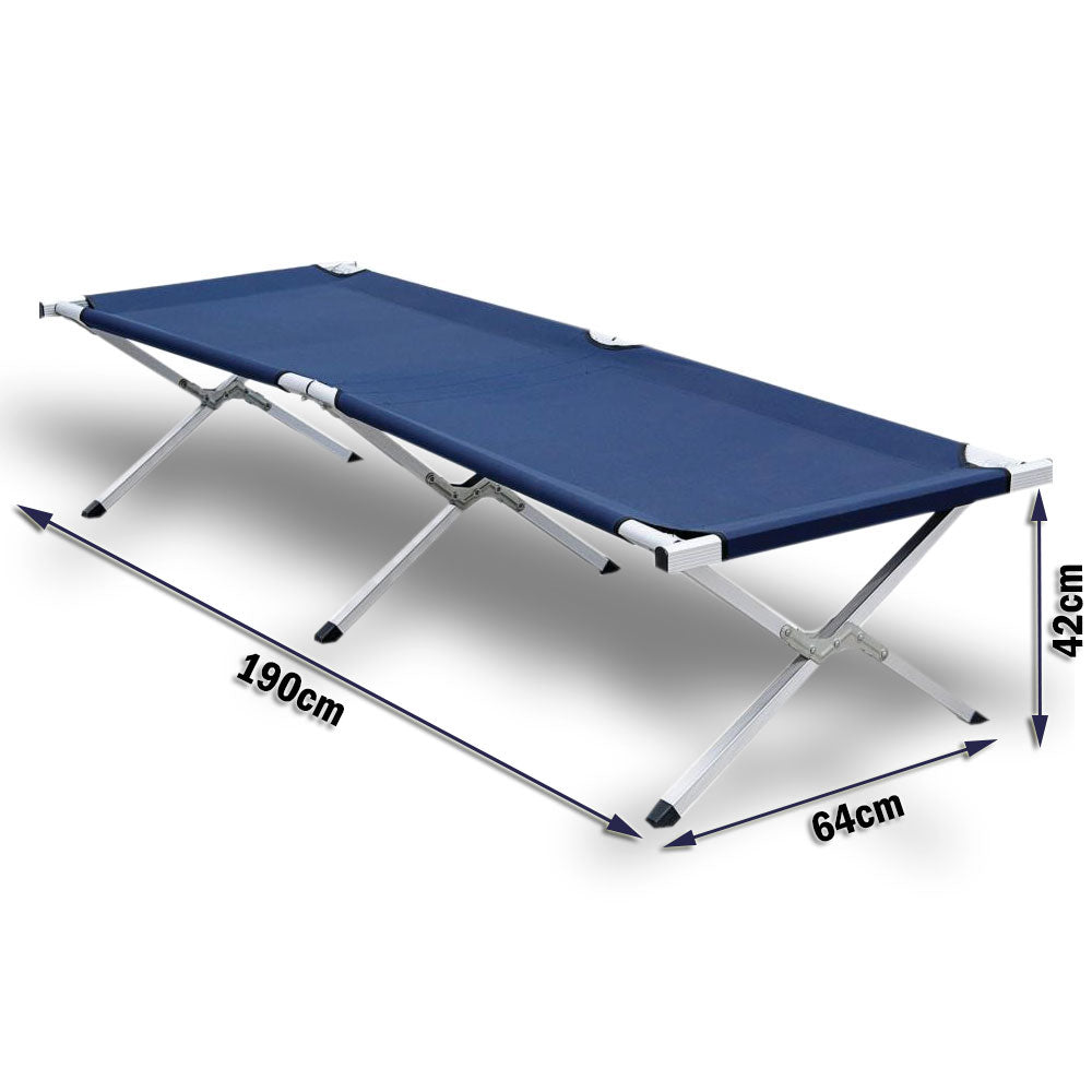 Camping Bed Folding Stretcher Light Weight w/ Carry Bag Camp Portable - navy Does Not Apply