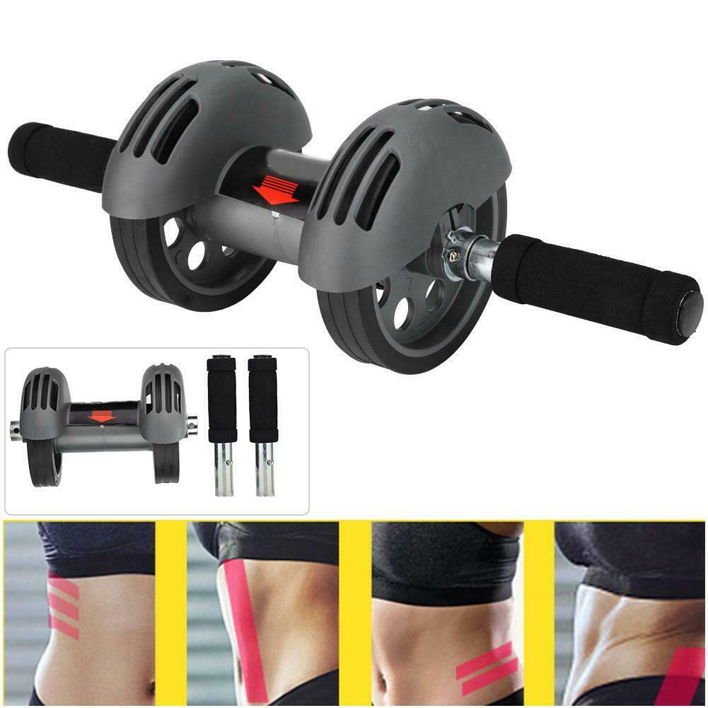 Exercise Wheel Double AB Roller Abs Abdominal Workout Fitness Gym with Knee Pad Does Not Apply
