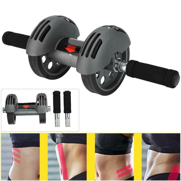 Exercise Wheel Double AB Roller Abs Abdominal Workout Fitness Gym with Knee Pad Does Not Apply