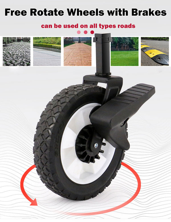 Foldable Collapsible Wagon Cart Garden Beach Outdoor Shopping Trolley Camping Brake - Black Does Not Apply