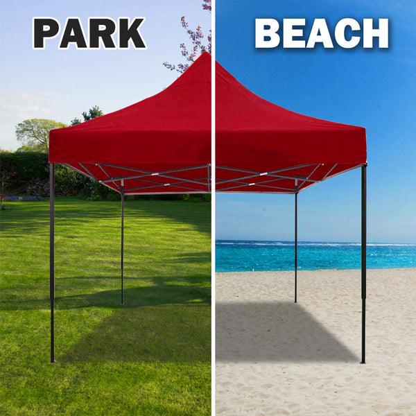 3x3m Pop Up Gazebo Outdoor Tent Folding Marquee Party Camping Market Canopy - red Does Not Apply