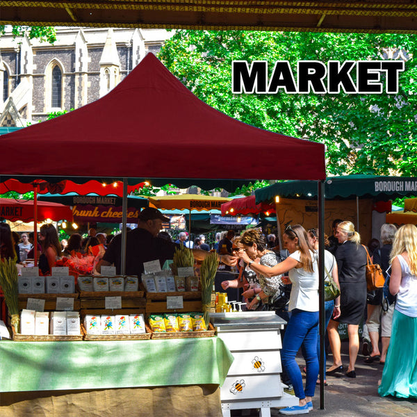 3x3m Pop Up Gazebo Outdoor Tent Folding Marquee Party Camping Market Canopy - red Does Not Apply