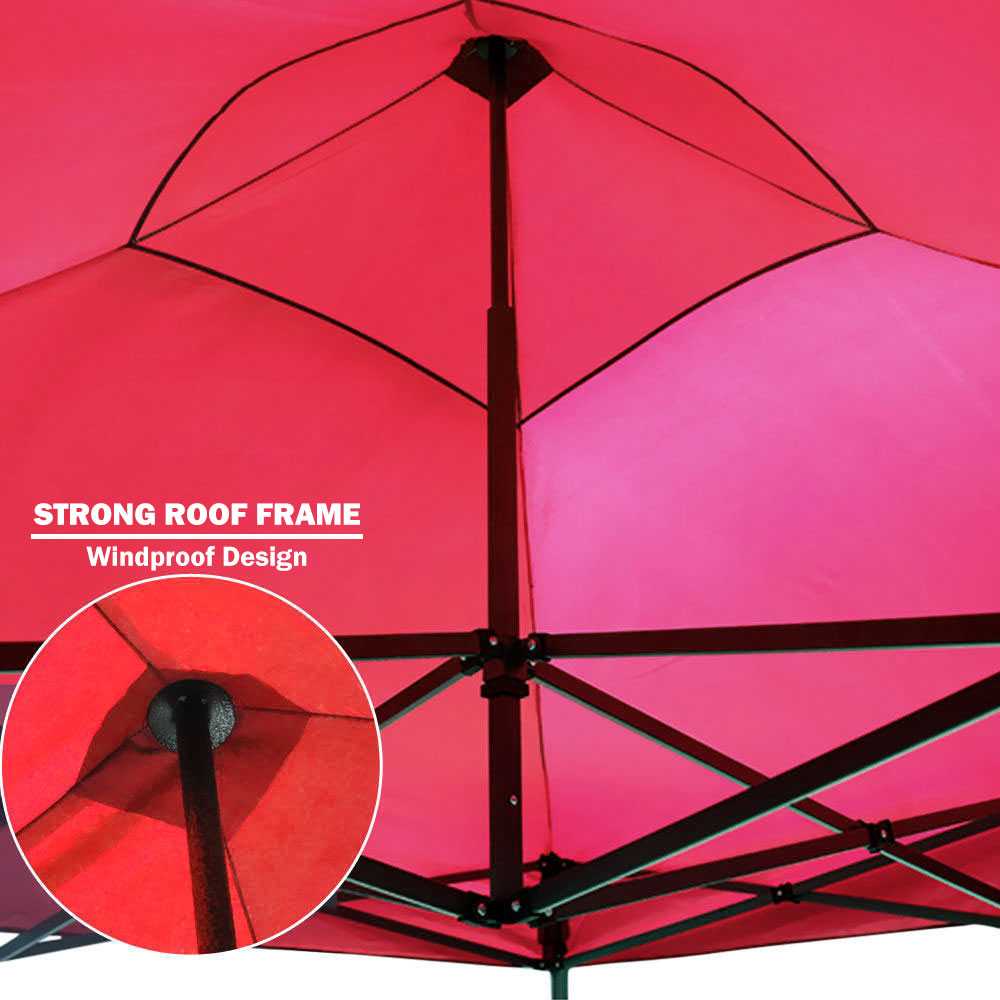 3x3m Pop Up Gazebo Outdoor Tent Folding Marquee Party Camping Market Canopy - red Does Not Apply