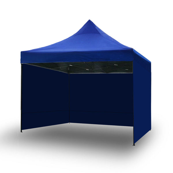 3x3m Pop Up Gazebo Outdoor Tent Folding Marquee Party Camping Market Canopy w/ Side Wall - blue Does Not Apply