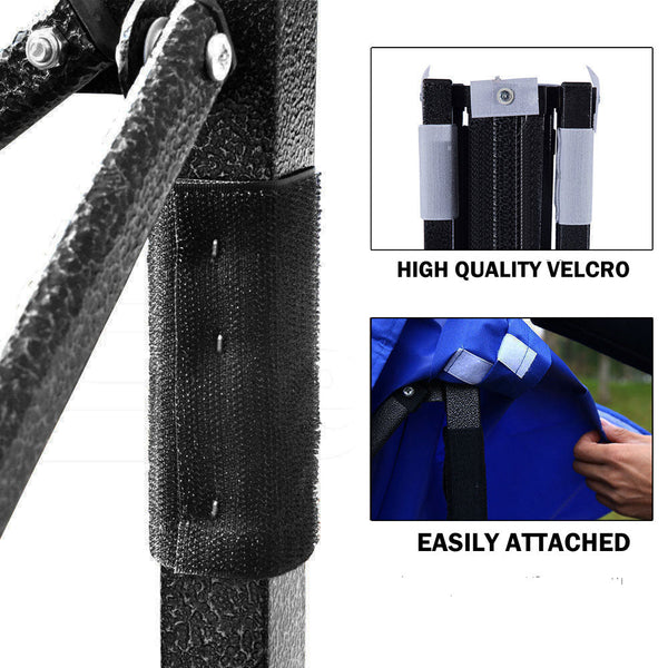 3x3m Pop Up Gazebo Outdoor Tent Folding Marquee Party Camping Market Canopy w/ Side Wall - blue Does Not Apply