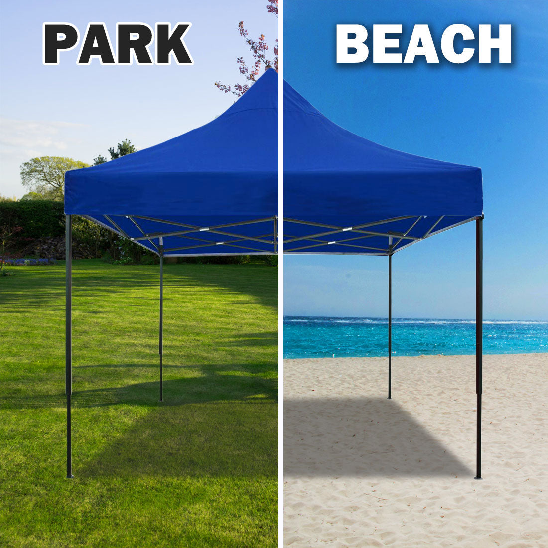 3x3m Pop Up Gazebo Outdoor Tent Folding Marquee Party Camping Market Canopy w/ Side Wall - blue Does Not Apply