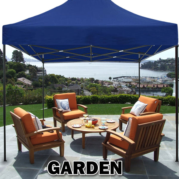 3x3m Pop Up Gazebo Outdoor Tent Folding Marquee Party Camping Market Canopy w/ Side Wall - blue Does Not Apply