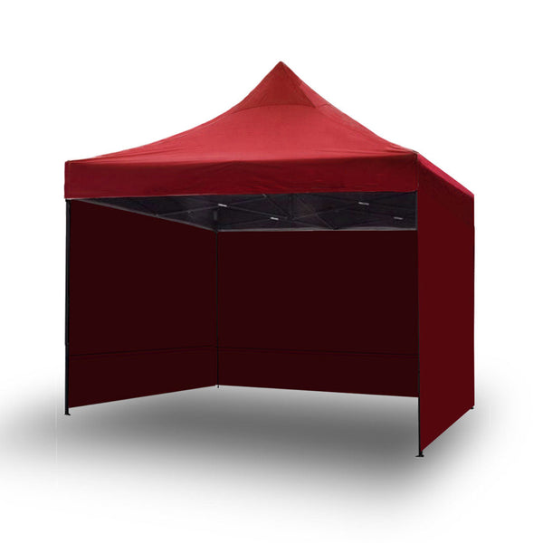 3x3m Pop Up Gazebo Outdoor Tent Folding Marquee Party Camping Market Canopy w/ Side Wall - red Does Not Apply