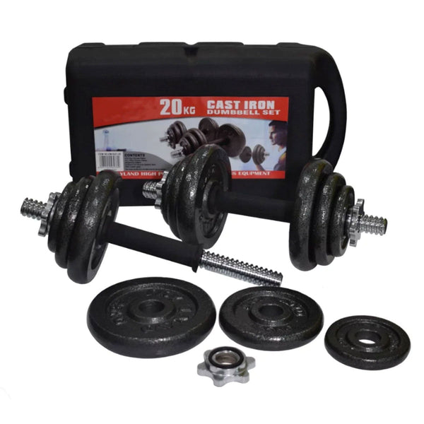 20KG Cast Iron Dumbbell Set Weight Dumbbells Home Gym Training Fitness BarBell Case Does Not Apply