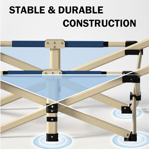 Camping Portable Stretcher Single Foldable Folding Bed Recliner Mat - navy Does Not Apply