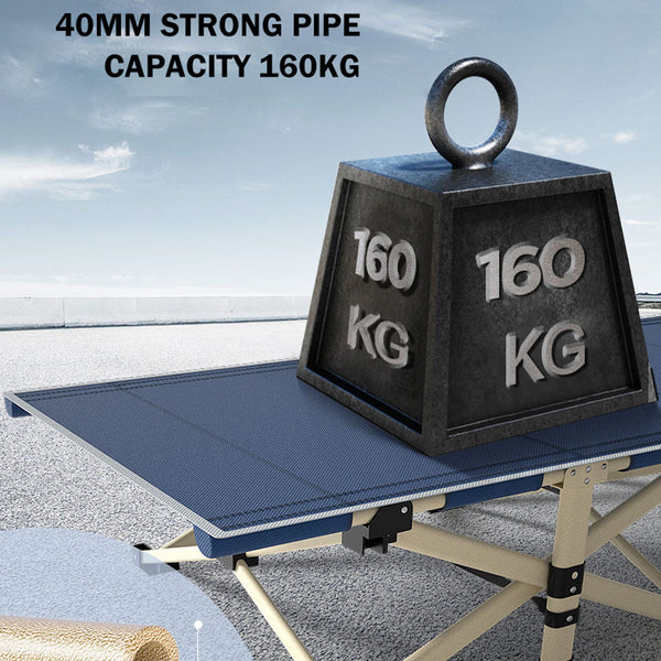 Camping Portable Stretcher Single Foldable Folding Bed Recliner Mat - navy Does Not Apply