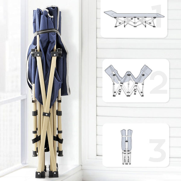 Camping Portable Stretcher Single Foldable Folding Bed Recliner Mat - navy Does Not Apply