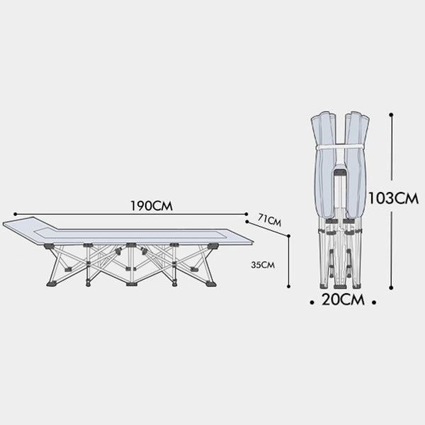 Camping Portable Stretcher Single Foldable Folding Bed Recliner Mat - navy Does Not Apply