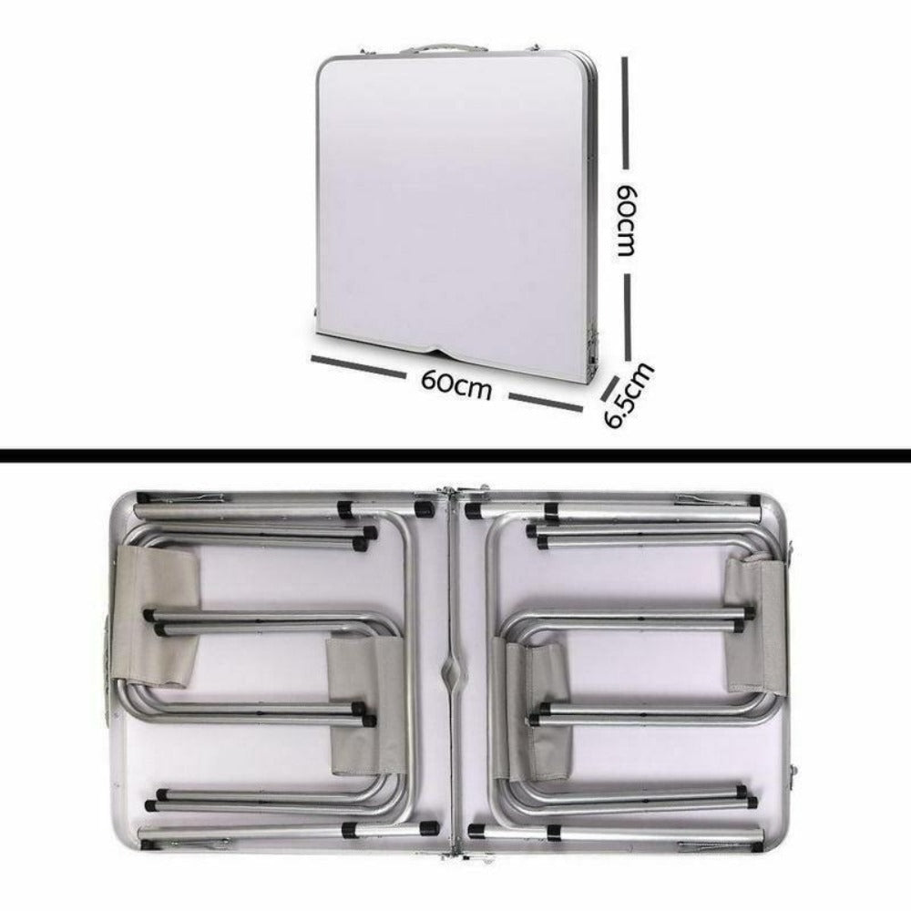 Portable Folding Picnic Camping Set BBQ Party Aluminium Table 4 Foldable Chairs Does Not Apply