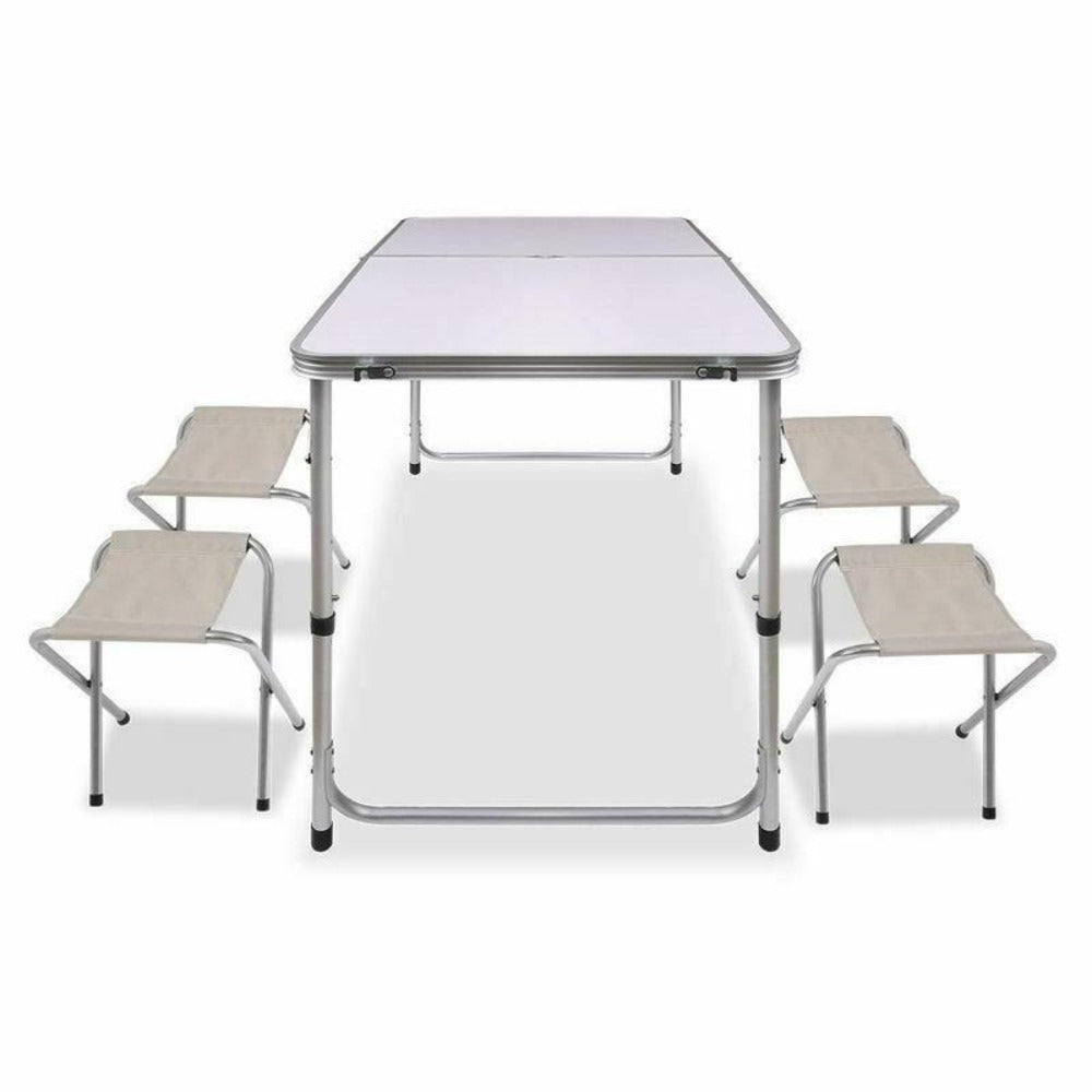 Portable Folding Picnic Camping Set BBQ Party Aluminium Table 4 Foldable Chairs Does Not Apply