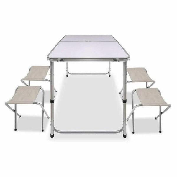 Portable Folding Picnic Camping Set BBQ Party Aluminium Table 4 Foldable Chairs Does Not Apply