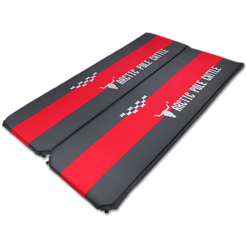 2 x 5cm Thick Self Inflating Mattress Sleeping Mat Air Bed Camping Camp Hiking Joinable Red Does Not Apply