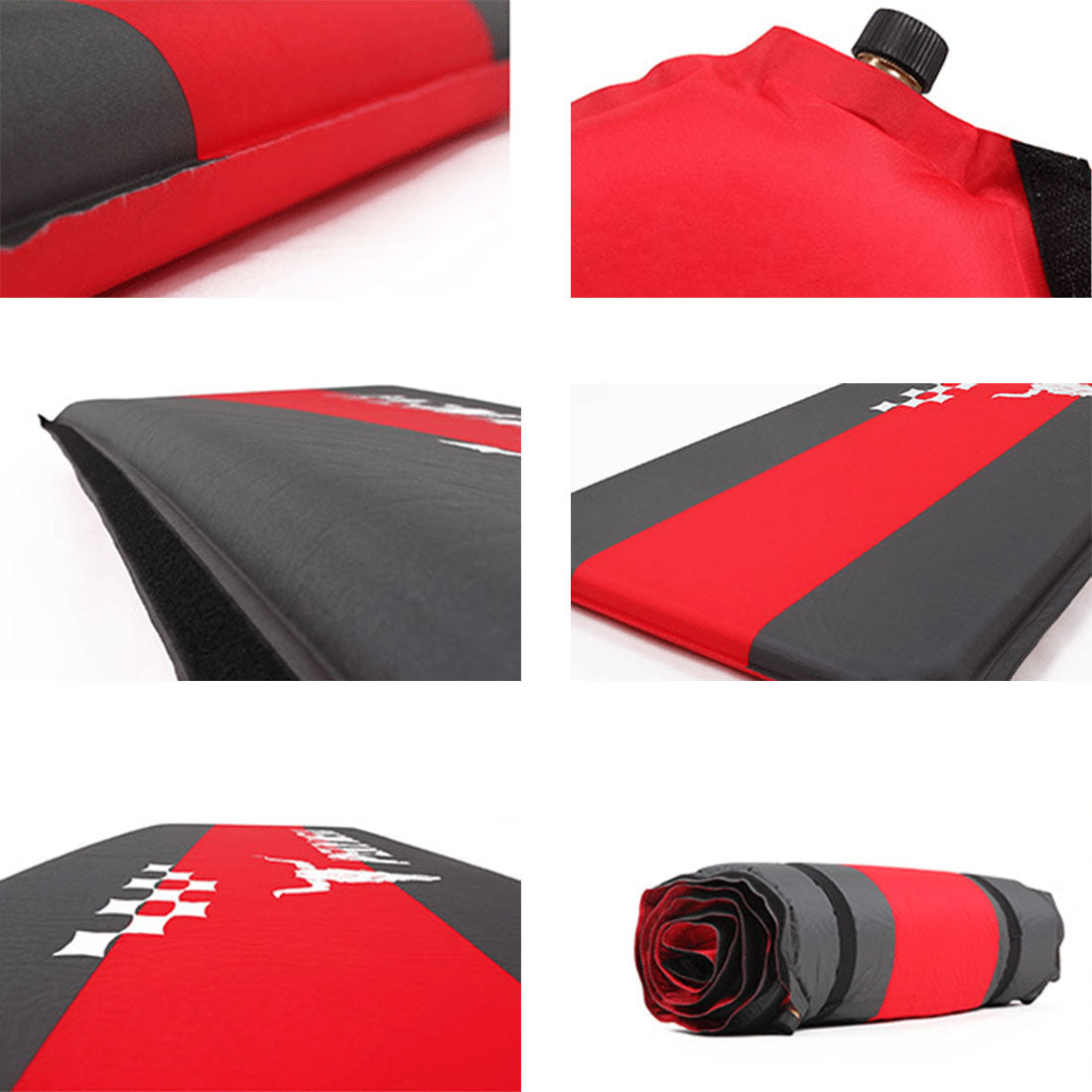 2 x 5cm Thick Self Inflating Mattress Sleeping Mat Air Bed Camping Camp Hiking Joinable Red Does Not Apply