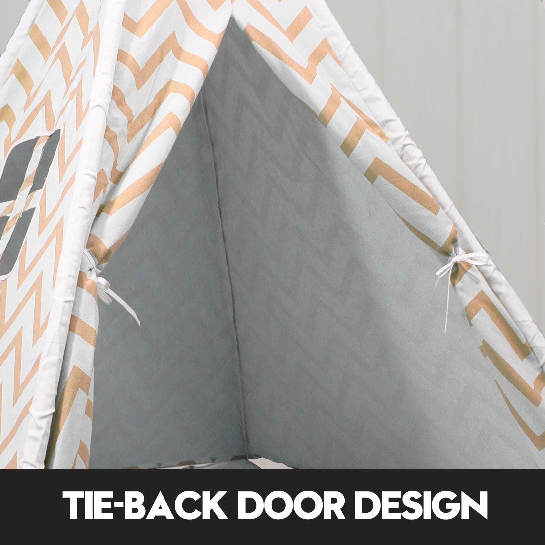 Giant Cotton Canvas Kids Teepee Wigwam Children Pretend Play Tent Indoor Outdoor Party - orange Does Not Apply