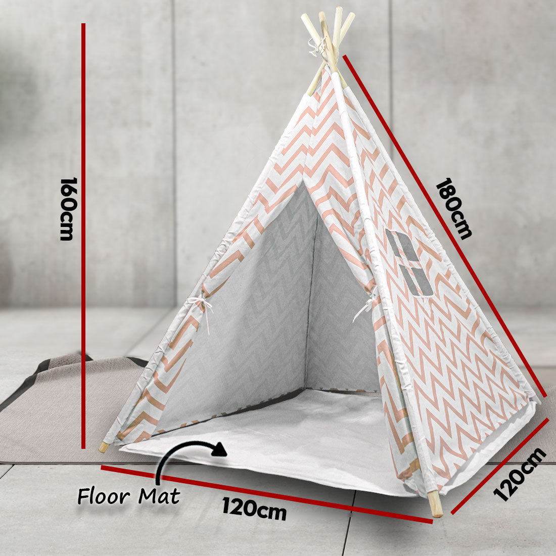 Giant Cotton Canvas Kids Teepee Wigwam Children Pretend Play Tent Indoor Outdoor Party - orange Does Not Apply