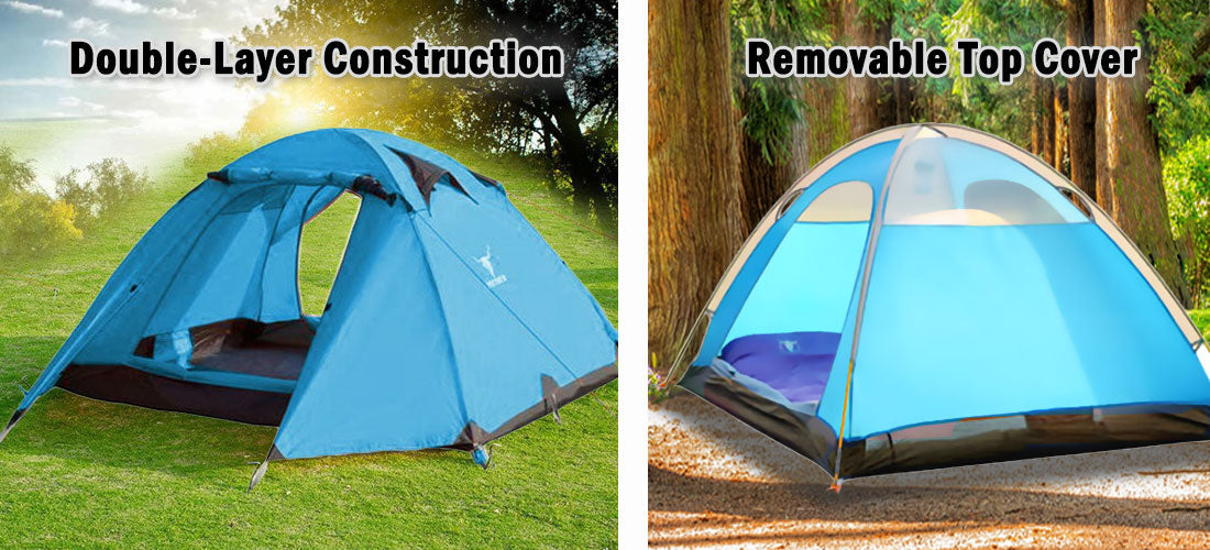 2 Person Portable Outdoor Lightweight Cycling Hiking Backpacking Camping Waterproof Tent - Blue Does Not Apply