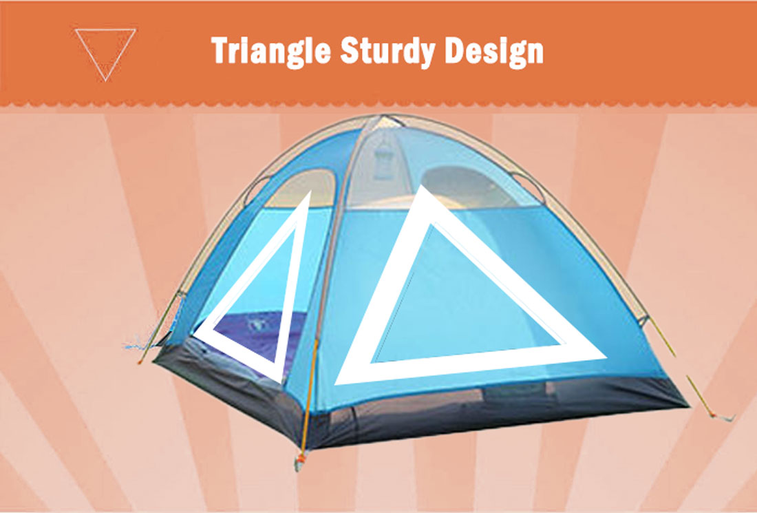2 Person Portable Outdoor Lightweight Cycling Hiking Backpacking Camping Waterproof Tent - Blue Does Not Apply