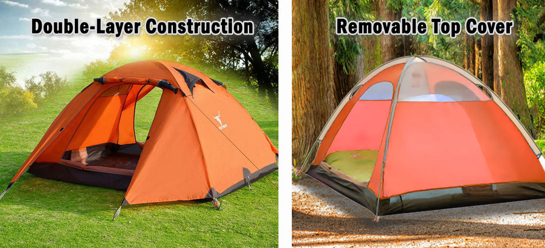 2 Person Portable Outdoor Lightweight Cycling Hiking Backpacking Camping Waterproof Tent - Orange Does Not Apply