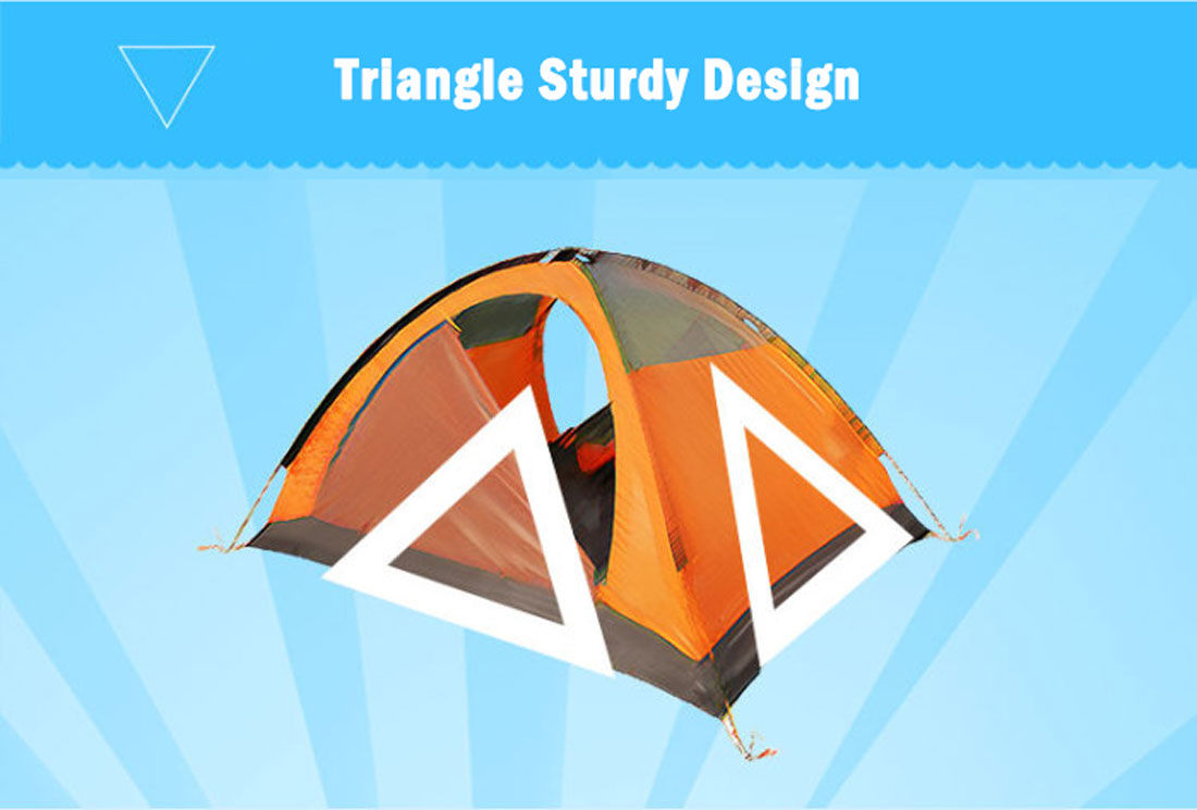 2 Person Portable Outdoor Lightweight Cycling Hiking Backpacking Camping Waterproof Tent - Orange Does Not Apply