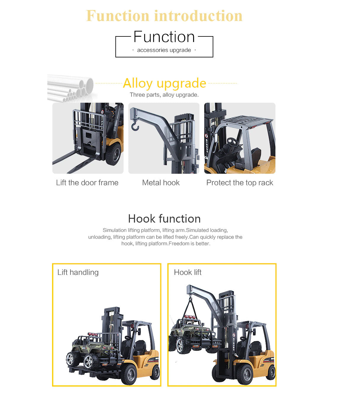 Huina 1/10 RC 8CH ForkLift Excavator Industrial Construction Engineering Vehicle Truck Kids Adult Toys alloy Does Not Apply