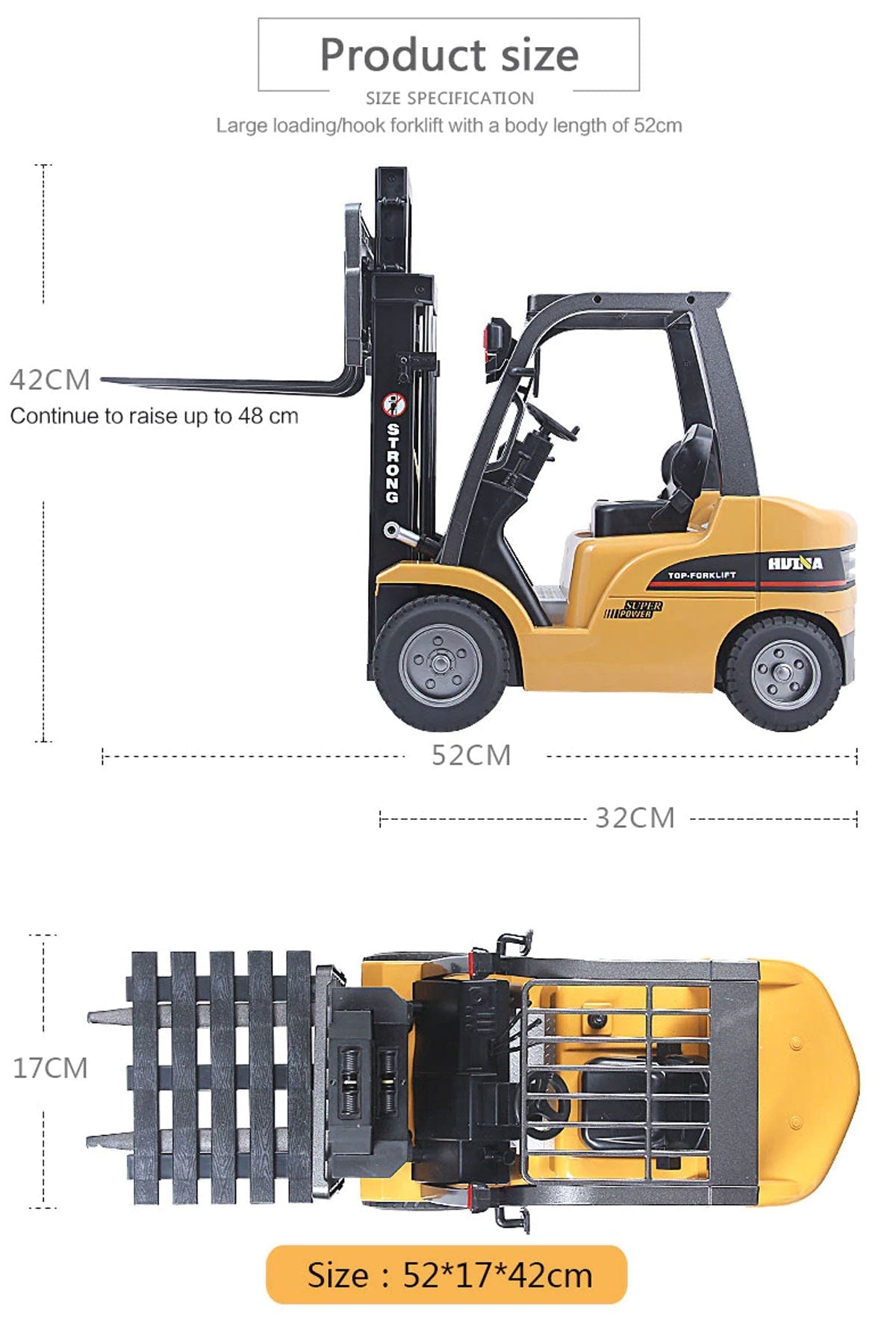 Huina 1/10 RC 8CH ForkLift Excavator Industrial Construction Engineering Vehicle Truck Kids Adult Toys alloy Does Not Apply