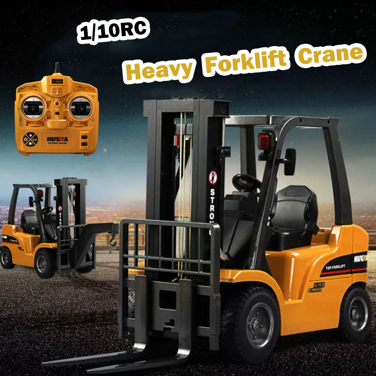 Huina 1/10 RC 8CH ForkLift Excavator Industrial Construction Engineering Vehicle Truck Kids Adult Toys alloy Does Not Apply