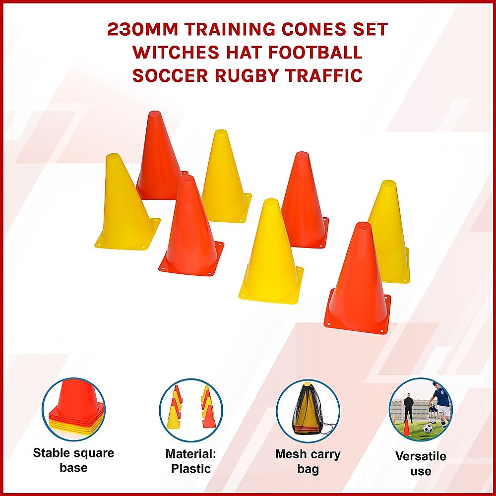 230mm Training Cones Set Witches Hat Football Soccer Rugby Traffic Unique