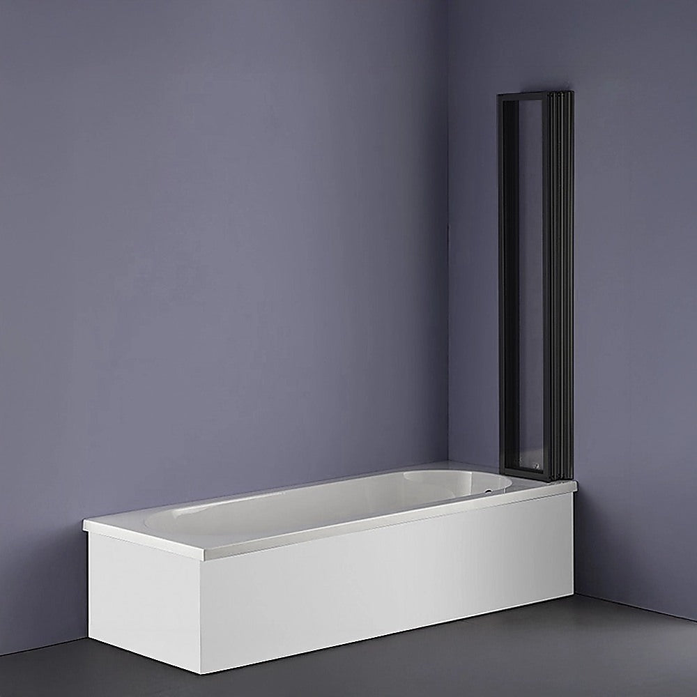 4 Fold Black Folding Bath Shower Screen Door Panel 1000 x 1400mm Della Francesca