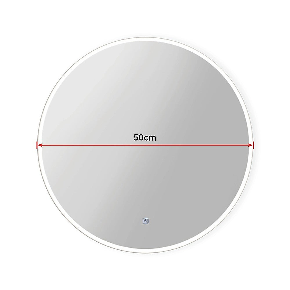 50cm LED Wall Mirror Bathroom Mirrors Light Decor Round Della Francesca