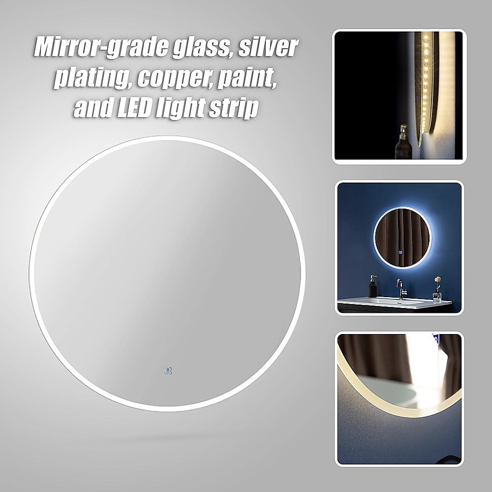 50cm LED Wall Mirror Bathroom Mirrors Light Decor Round Della Francesca