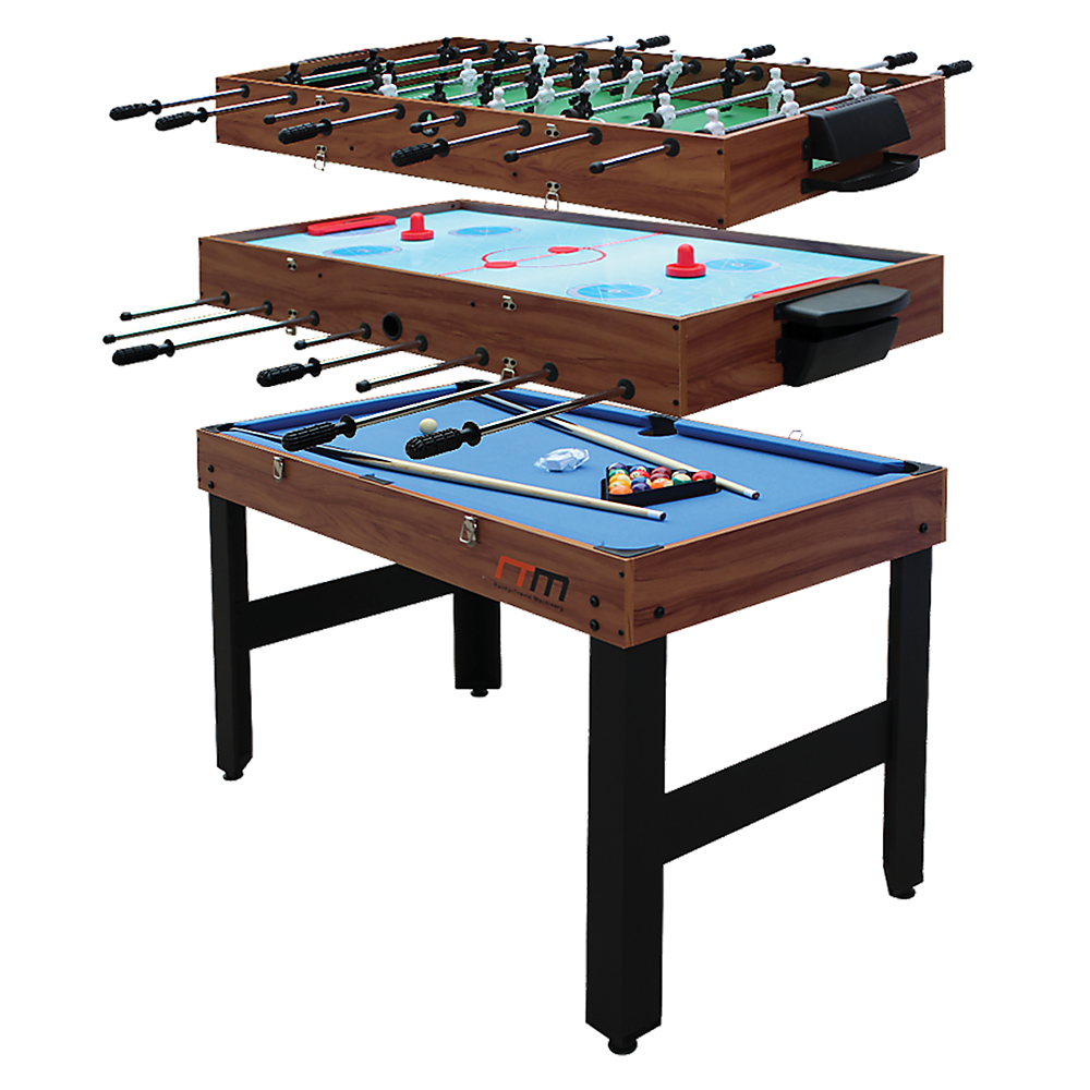 4FT 3-in-1 Games Foosball Soccer Hockey Pool Table Unique