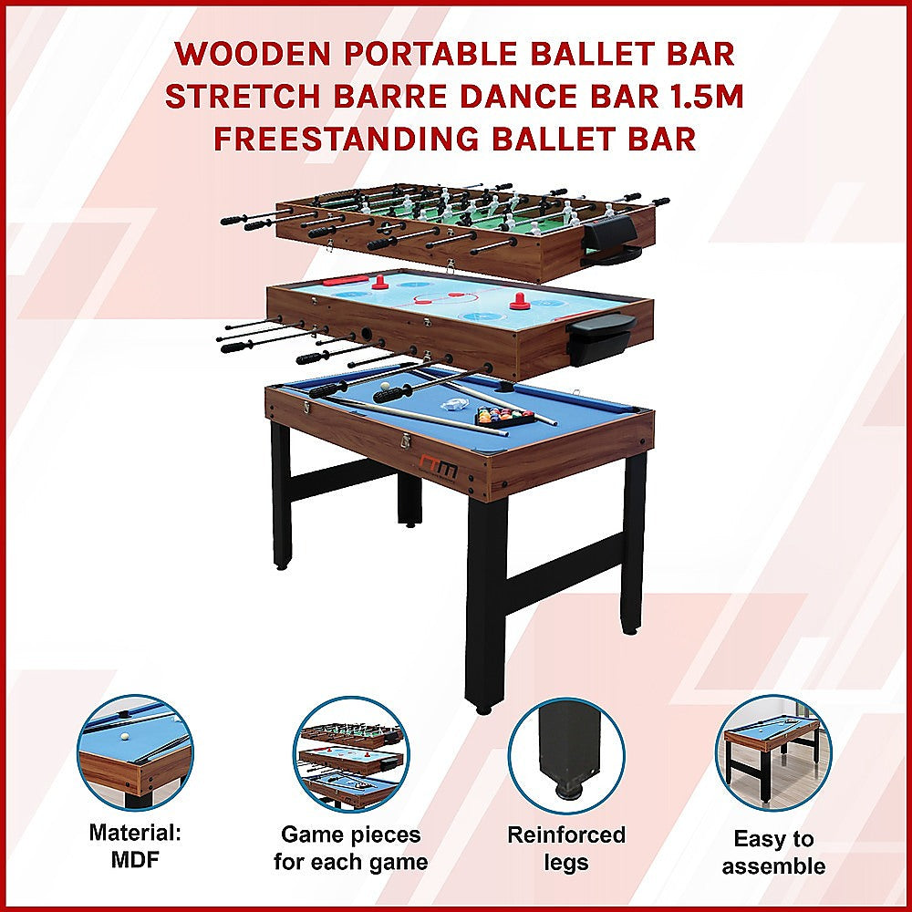 4FT 3-in-1 Games Foosball Soccer Hockey Pool Table Unique