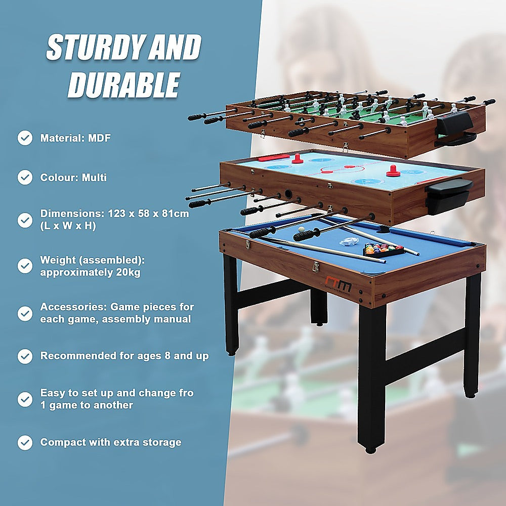 4FT 3-in-1 Games Foosball Soccer Hockey Pool Table Unique