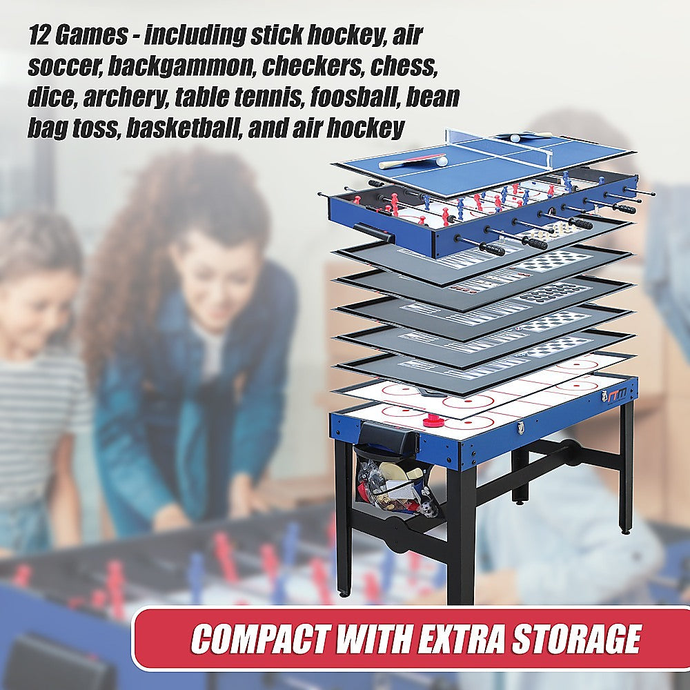 4FT 12-in-1 Combo Games Tables Foosball Soccer Basketball Hockey Pool Table Tennis Unique