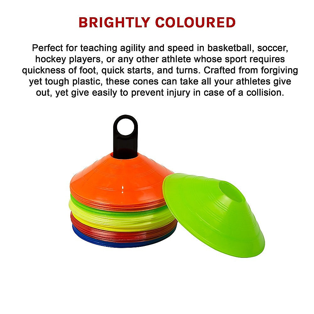 60 Pack Sports Training Discs Markers Cones Soccer AFL Exercise Personal Fitness Awezingly