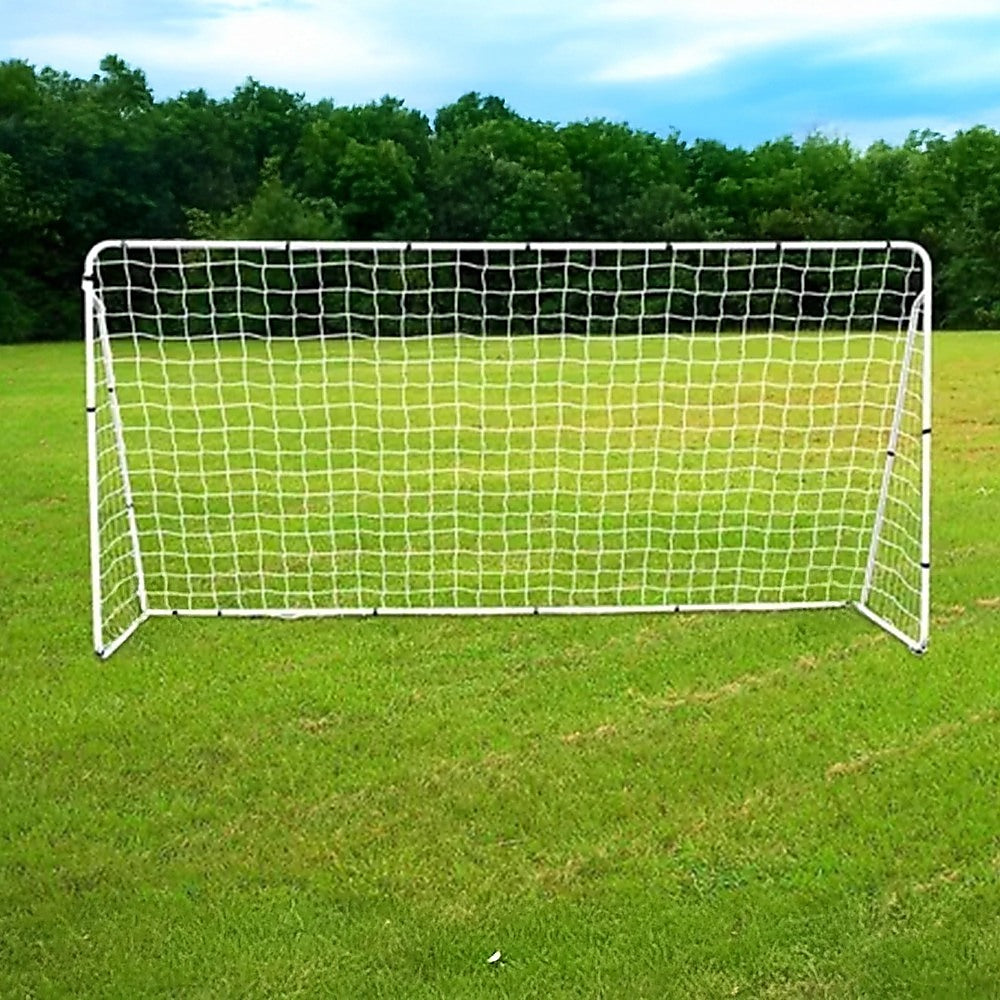 3.6m x 1.8m Portable Soccer Goal Net Steel Post Frame Backyard Football Training Set Unique