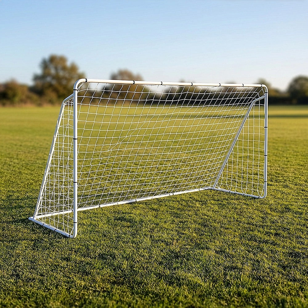 3.6m x 1.8m Portable Soccer Goal Net Steel Post Frame Backyard Football Training Set Unique
