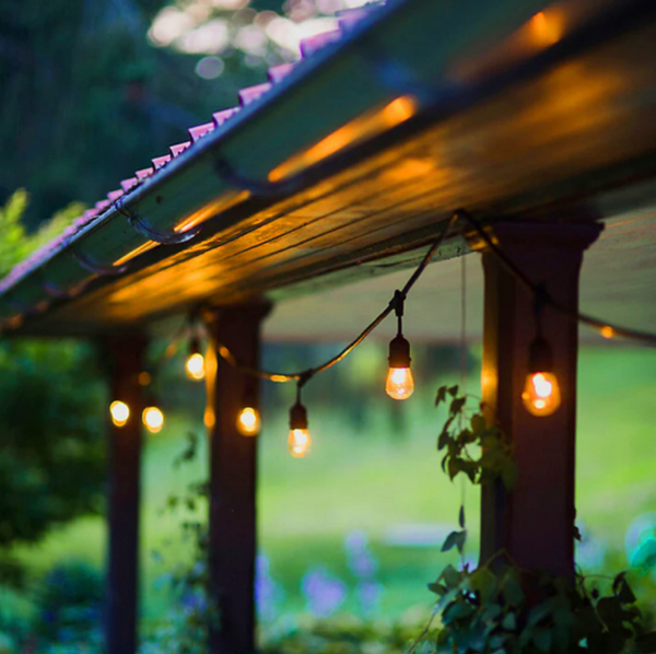 15m Solar Power Outdoor String Lights - 48 Ft Hanging Edison Bulbs Create Bistro Ambience in Your Yard - Commercial Grade Does not apply