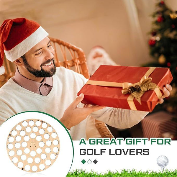 42-Hole Wooden Golf Ball Stand | Laser-Cut Organizer for Golf Lovers | Durable & High-Quality Storage Rack Does Not Apply